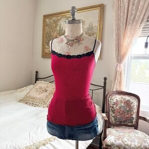 red lace cami  Y2K red lace cami Maidenform size medium